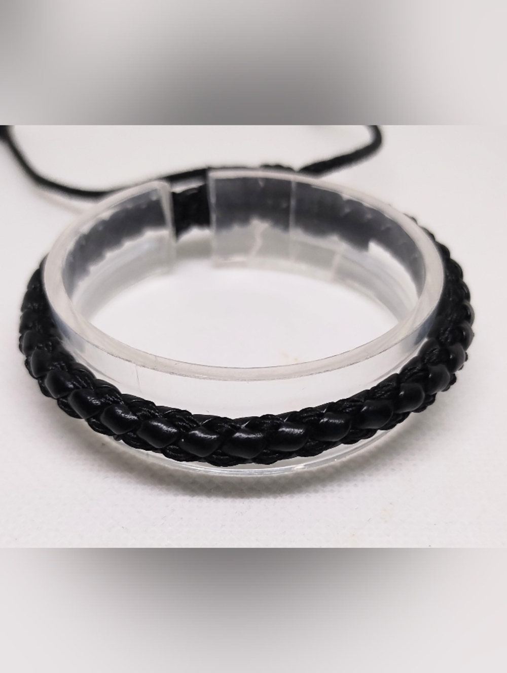 Men's Leather Bracelet Braided Black Jewelry New G9